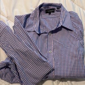 Blue and White Checkered Men's Shirt